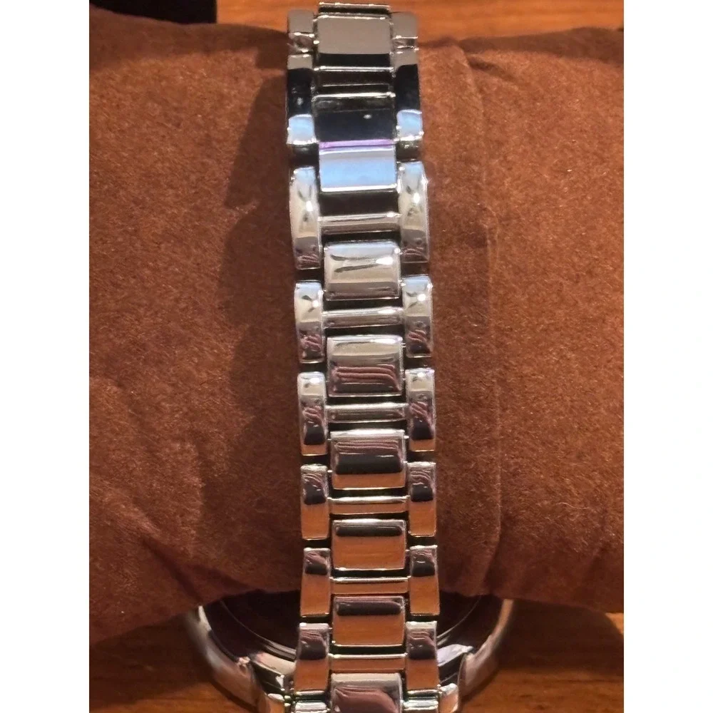 Radiance by Absolute Silver Tone Mother of Pearl Floating Crystal Watch 3ATM